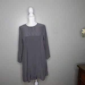 everlane women silk dress grey sz xs